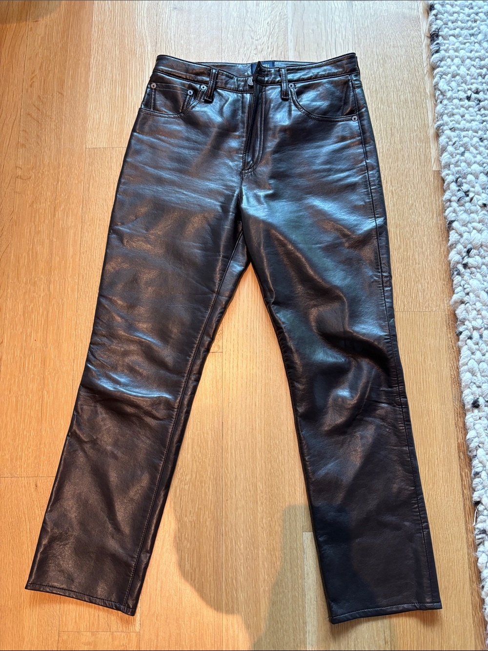 Citizens Of Humanity Black Cropped Leather Pants